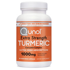 Qunol Turmeric Curcumin Capsules bottle front view - 60 veggie capsules