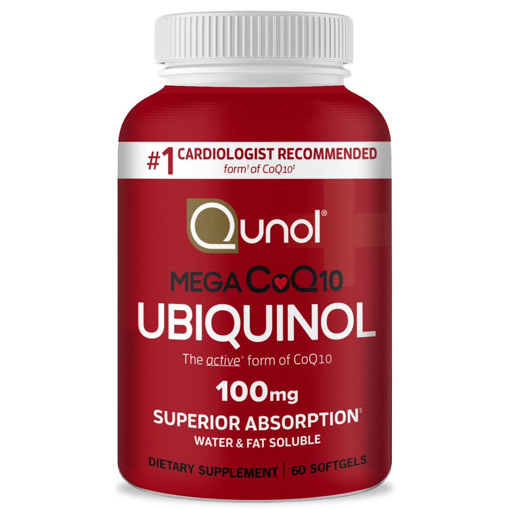 Front view of Qunol Ubiquinol CoQ10 100mg softgels bottle