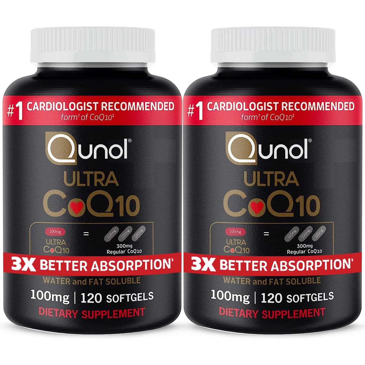 Qunol Ultra CoQ10 100mg bottle with 240 softgels