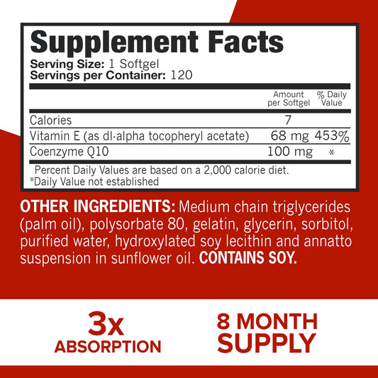 Infographic showing 3x better absorption of Qunol Ultra CoQ10