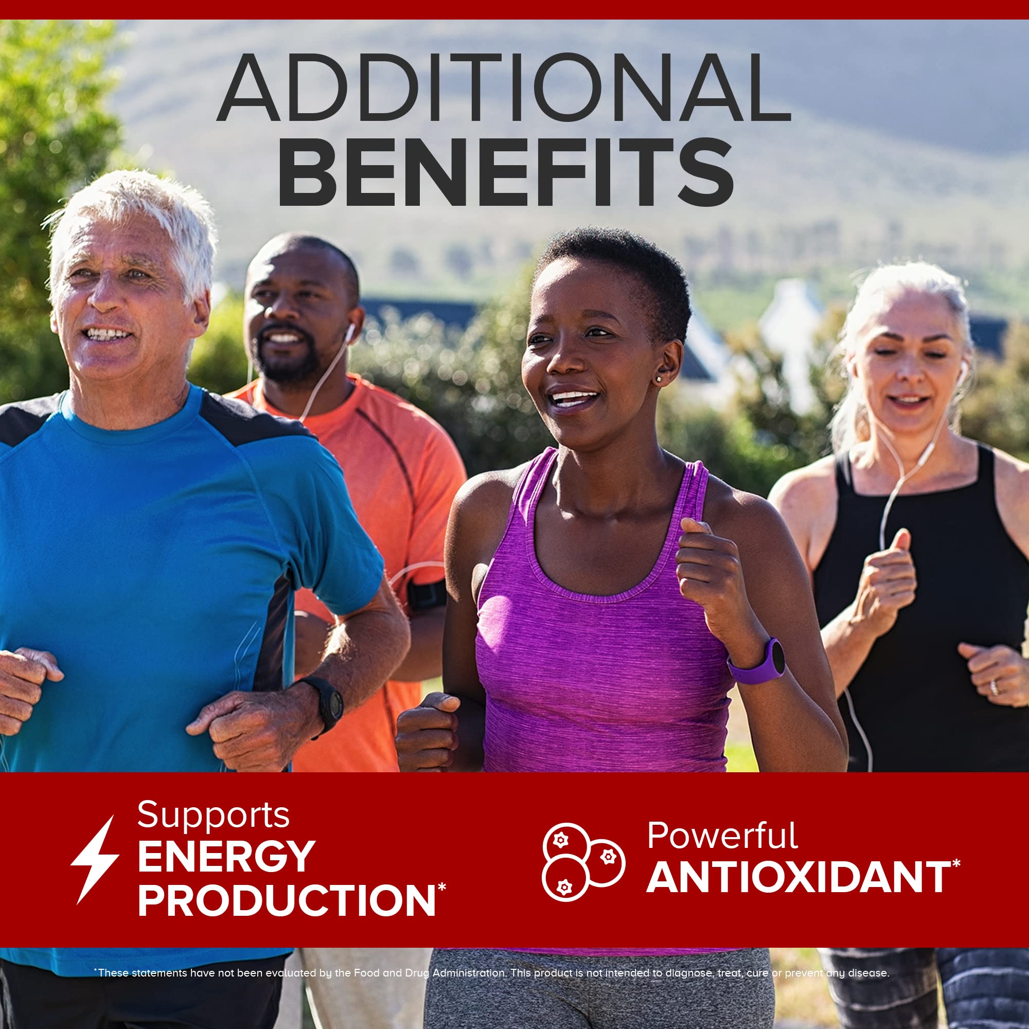 Supplement facts label and packaging showing 150 count