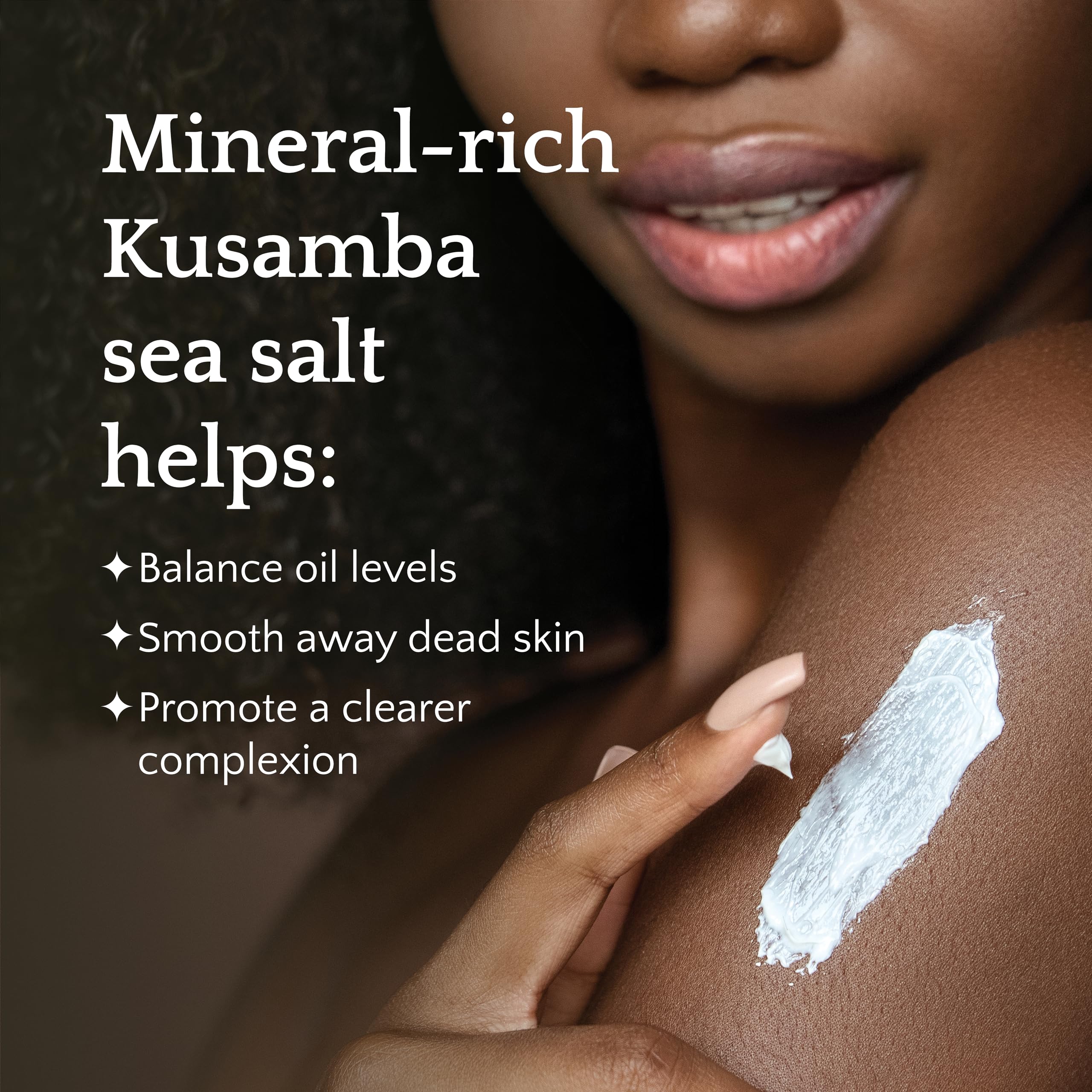 Kusamba Bali Seawater mineral label on glass container in the ingredient view.