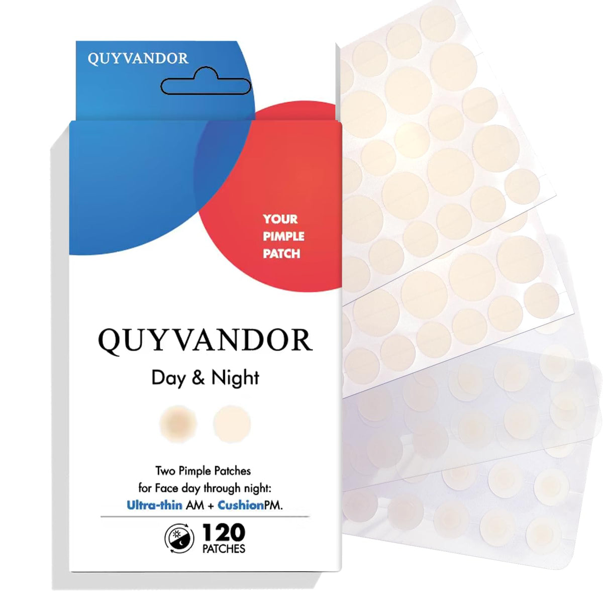 QUYVANDOR Day Patch Ultra-Thin, discreet under makeup for gentle protection.
