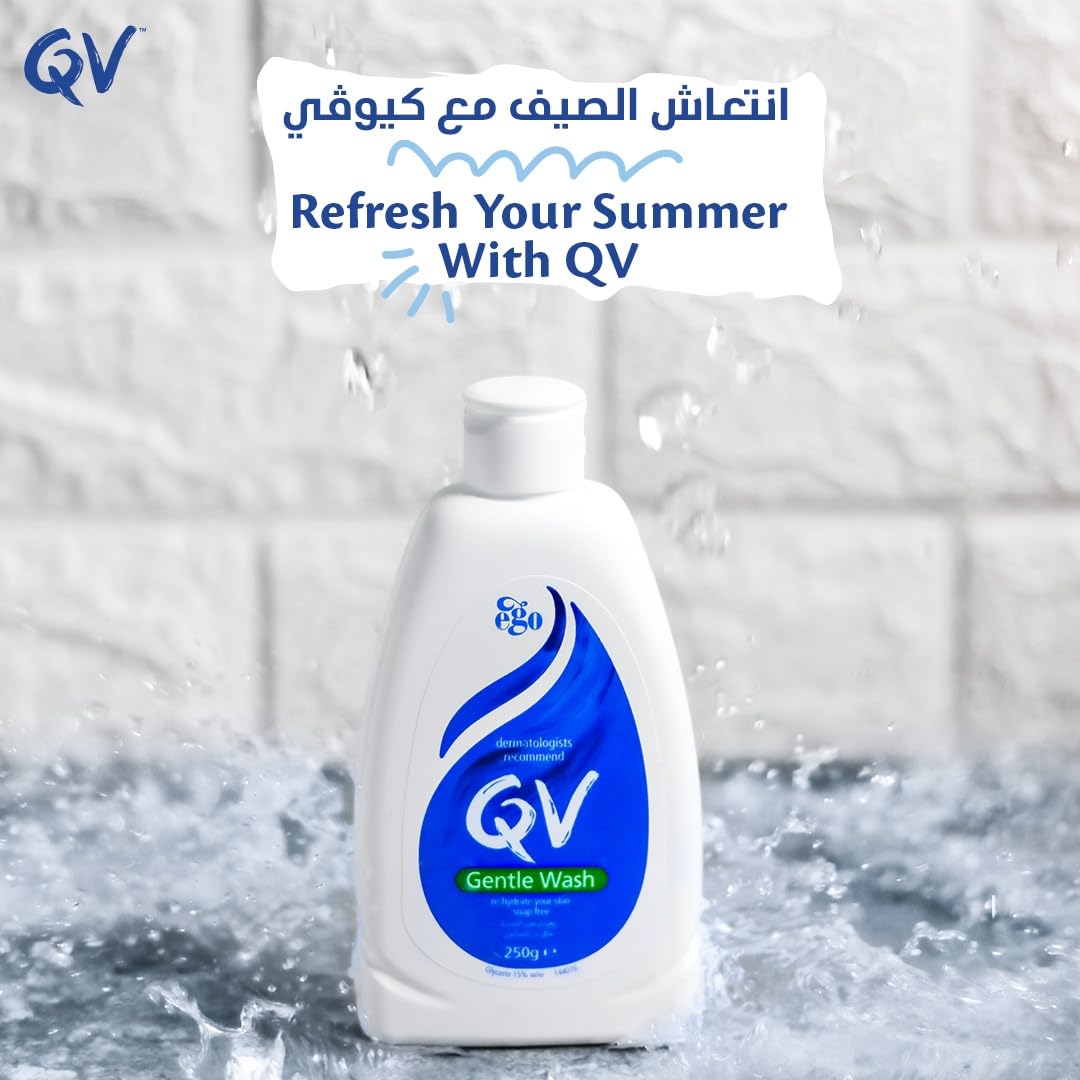 Close-up of QV Gentle Wash 250ml label