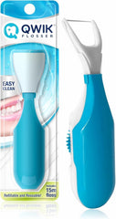 Front view of QWIK Automatic Dental Flosser in light blue