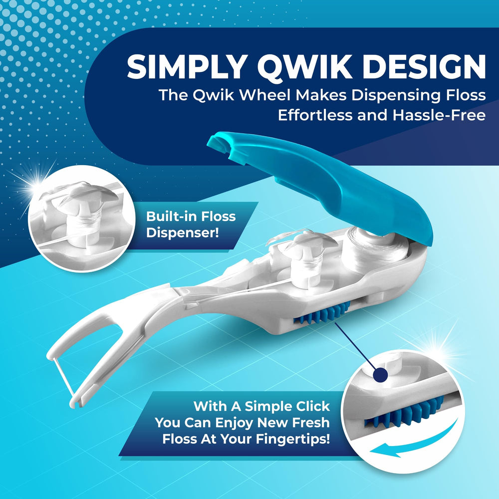 Pre-loaded QWIK flosser with refill cartridge in blue