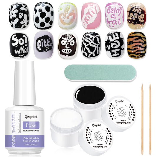 QZQETET poke gel white polish for crisp lace designs