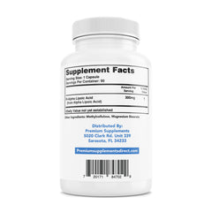Close-up of R-Alpha Lipoic Acid 300mg capsules