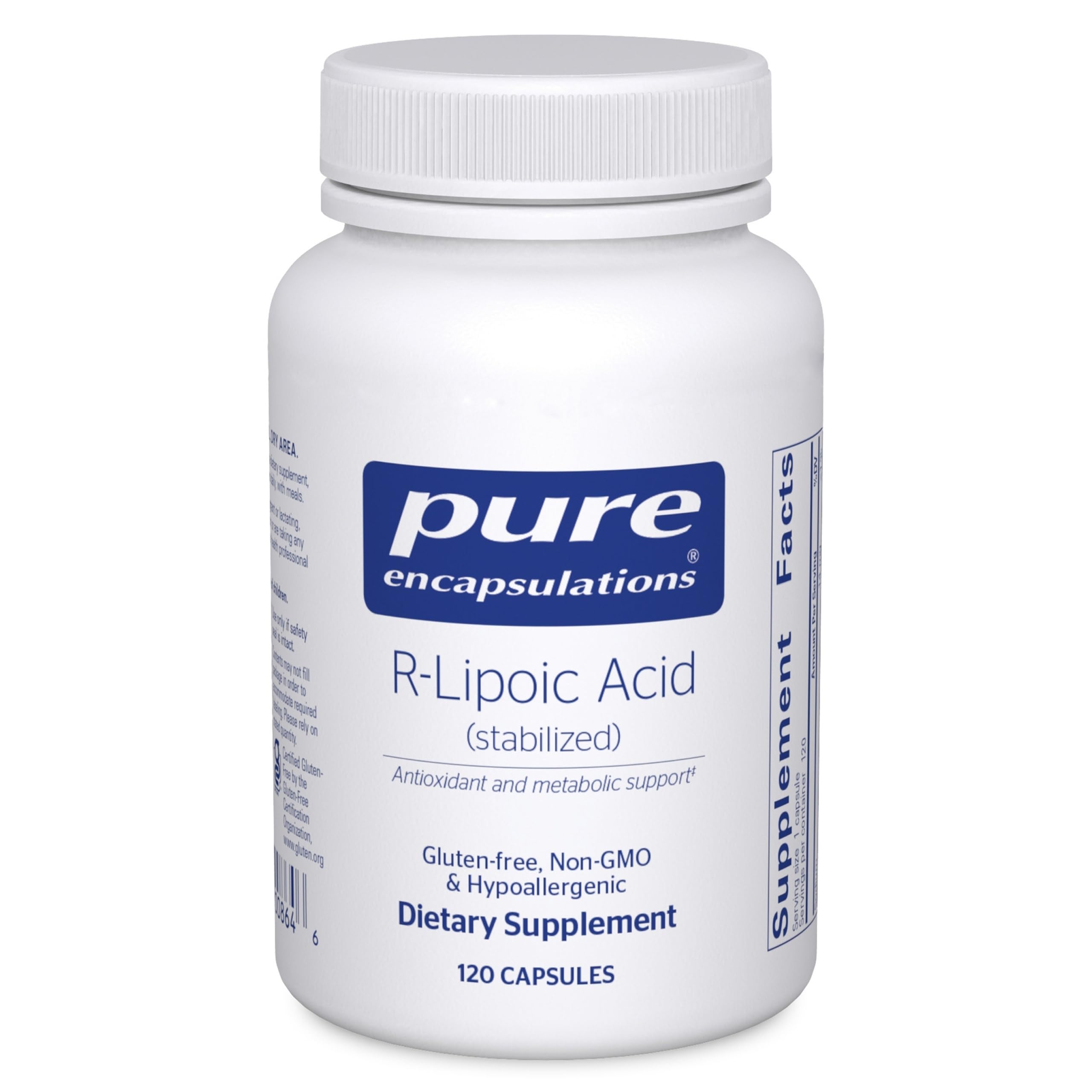 Bottle of Pure Encapsulations R-Lipoic Acid Stabilized 120 capsules