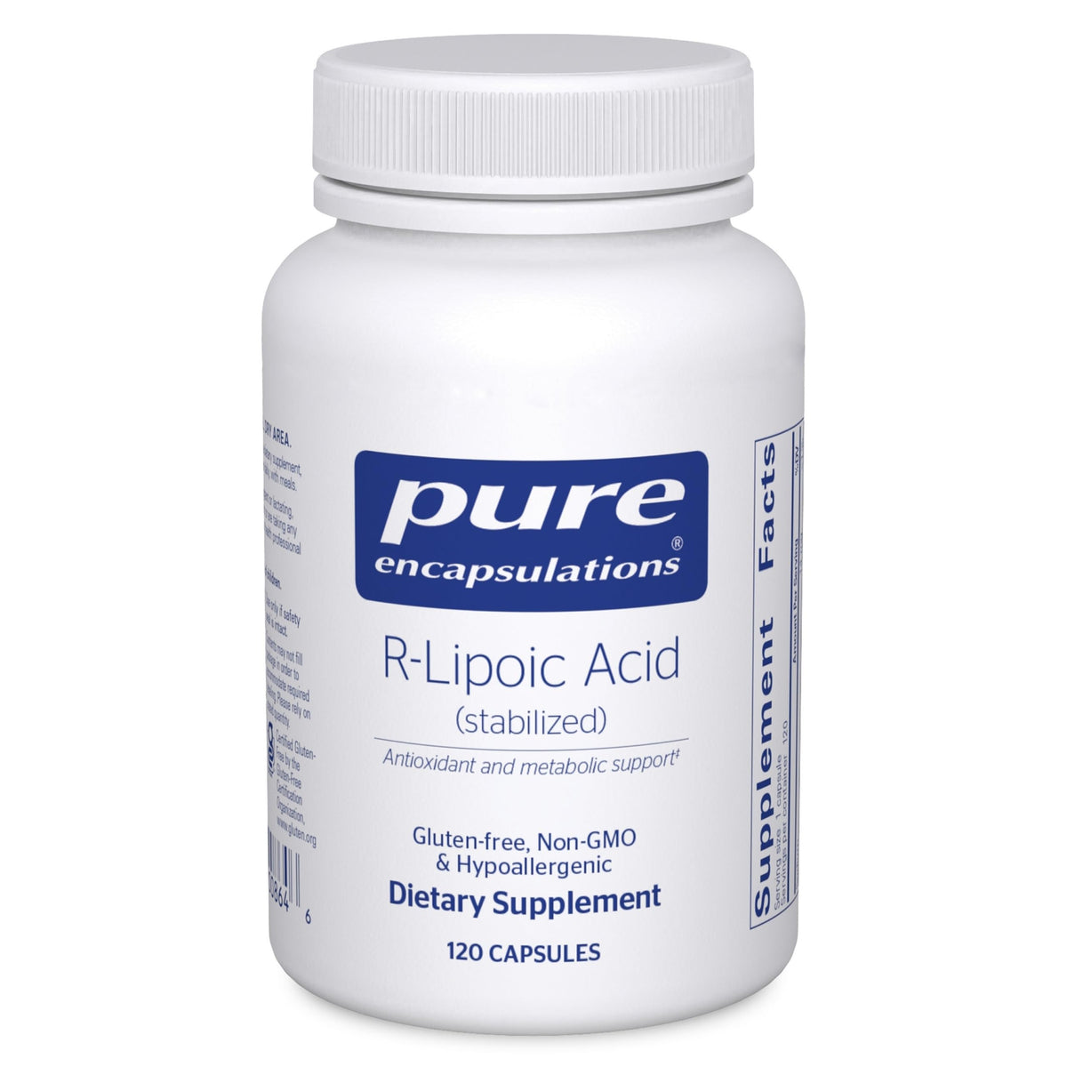 Bottle of Pure Encapsulations R-Lipoic Acid Stabilized 120 capsules