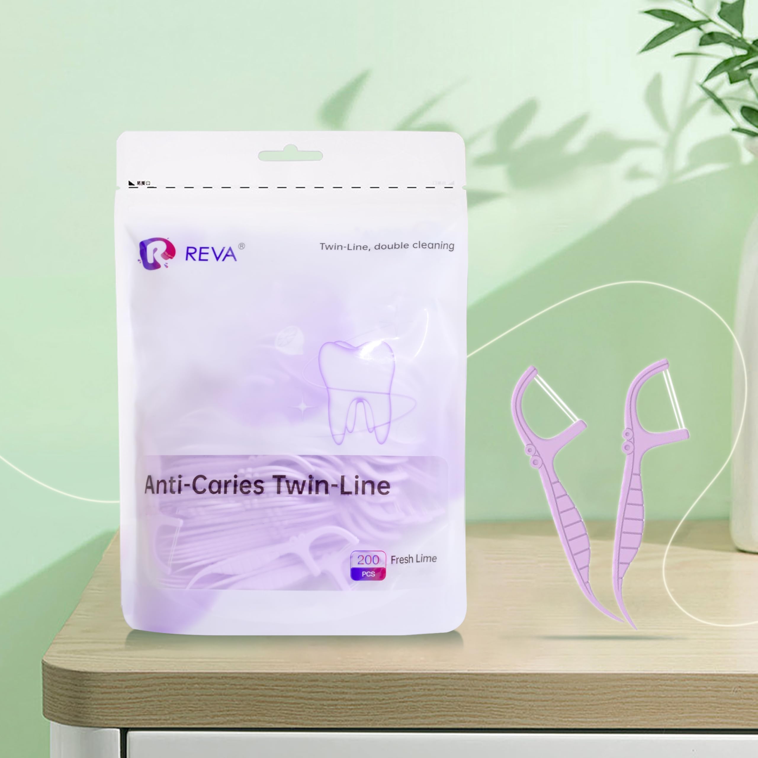 Close-up of Twin-Line dual-thread floss design