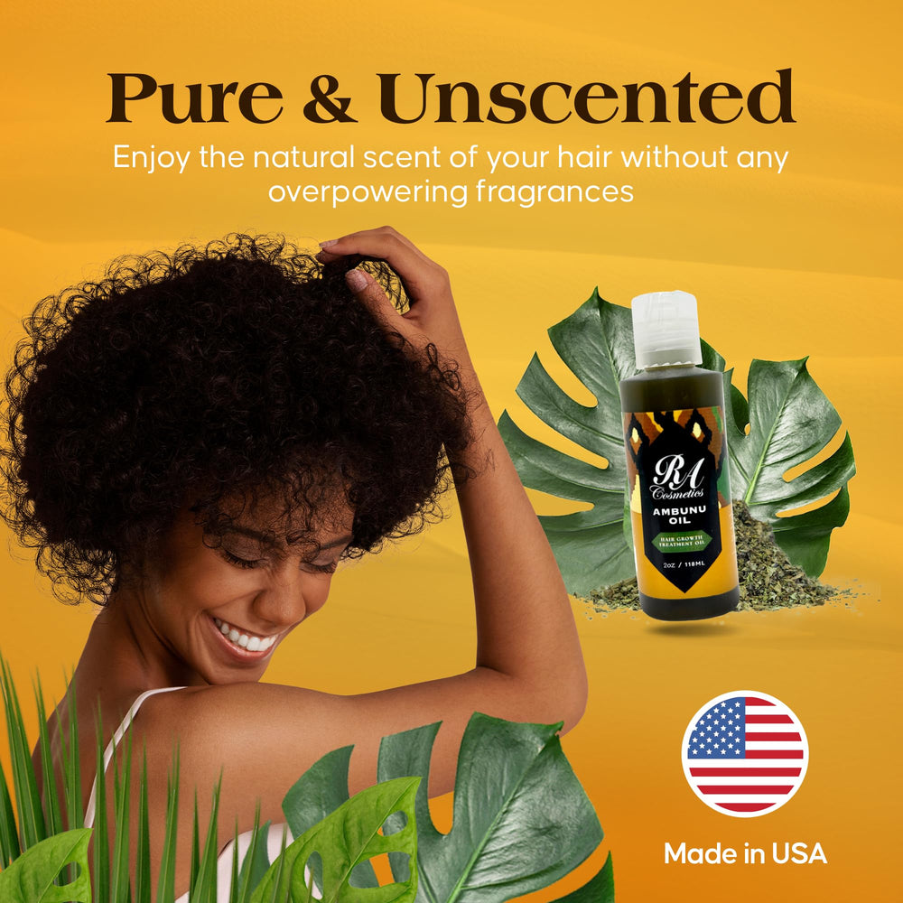 RA Cosmetics Ambunu Oil on curly hair showing definition and moisture.