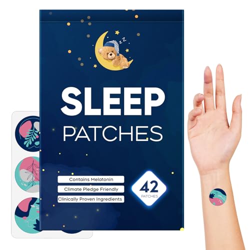Angled shot of RAAYAM Sleep Patches blue packaging