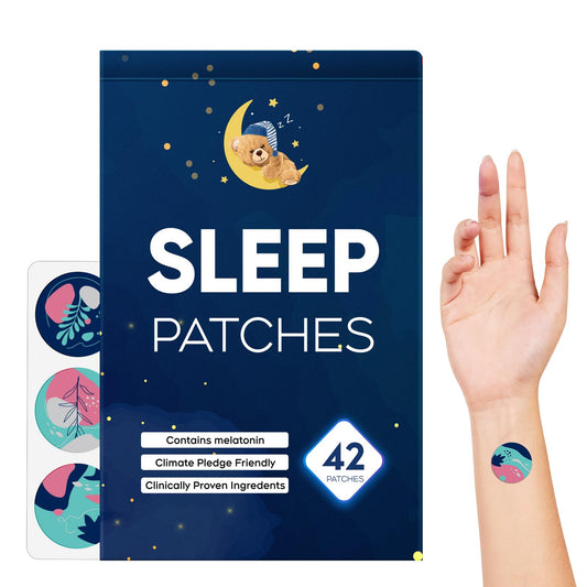 Front view of RAAYAM Sleep Patches blue 42-pack