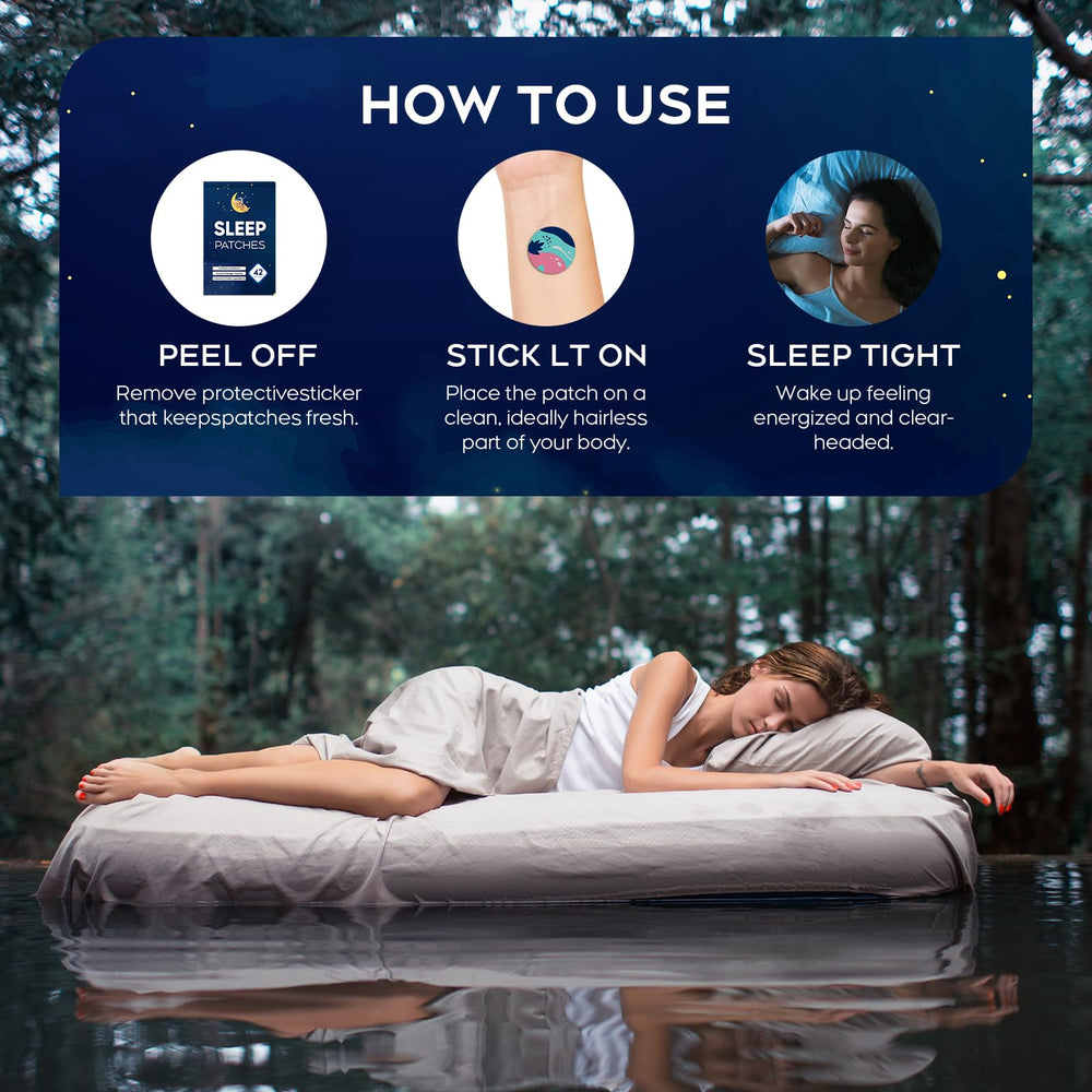 Night-time sleep illustration with RAAYAM patch
