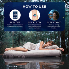 Night-time sleep illustration with RAAYAM patch