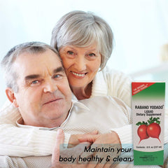 Product shot with Rabano Yodado El Salvador and natural ingredients