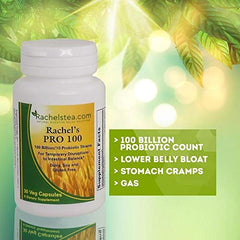 Full product shot of Rachel’s Pro 100 Probiotic bottle