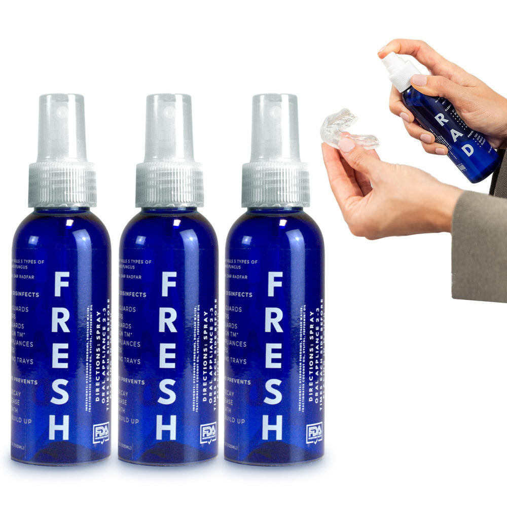 RAD FRESH mouth guard cleaner bottle front view