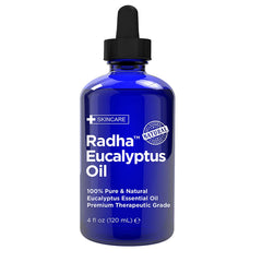 Radha Beauty Eucalyptus Essential Oil 4 oz bottle with dropper