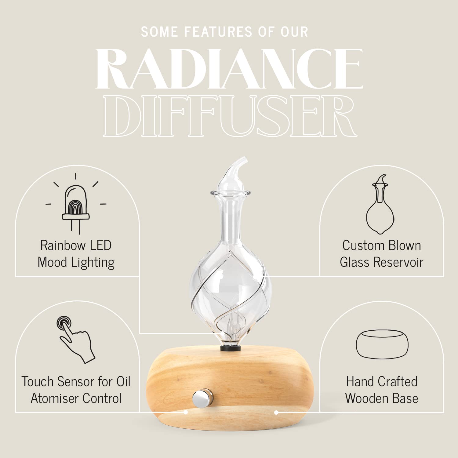 Close-up of glass reservoir in Radiance Nebulizing Diffuser