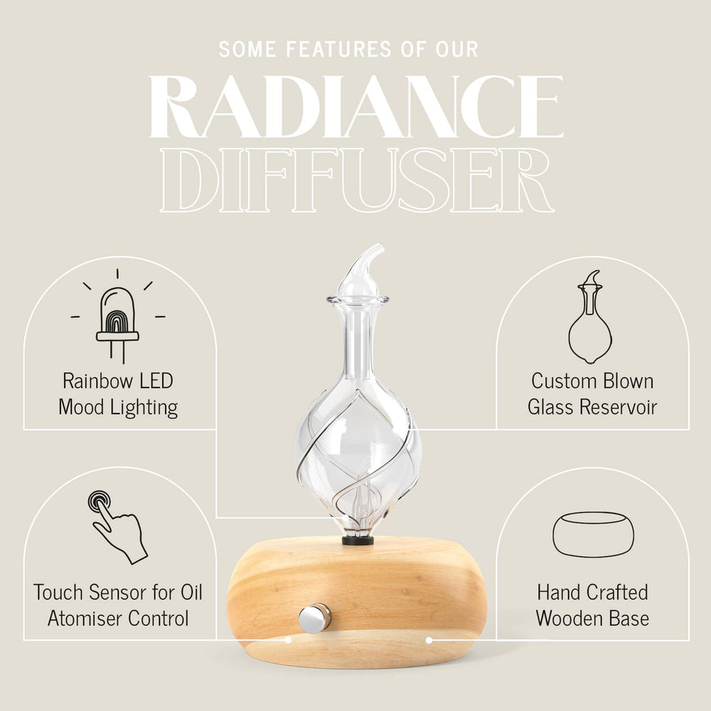 Close-up of glass reservoir in Radiance Nebulizing Diffuser