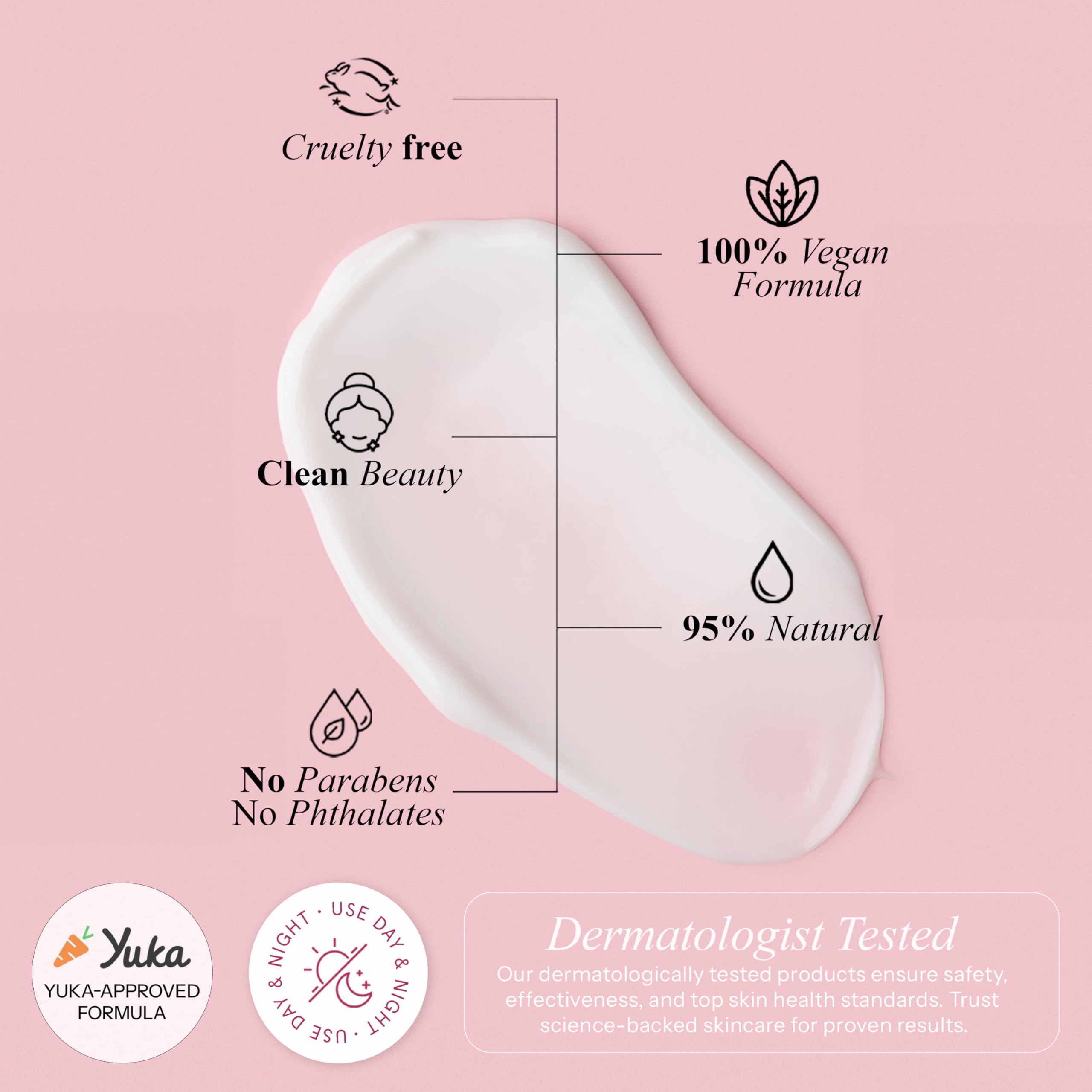 Radiant Aura packaging label emphasizes vegan, clean beauty standards.