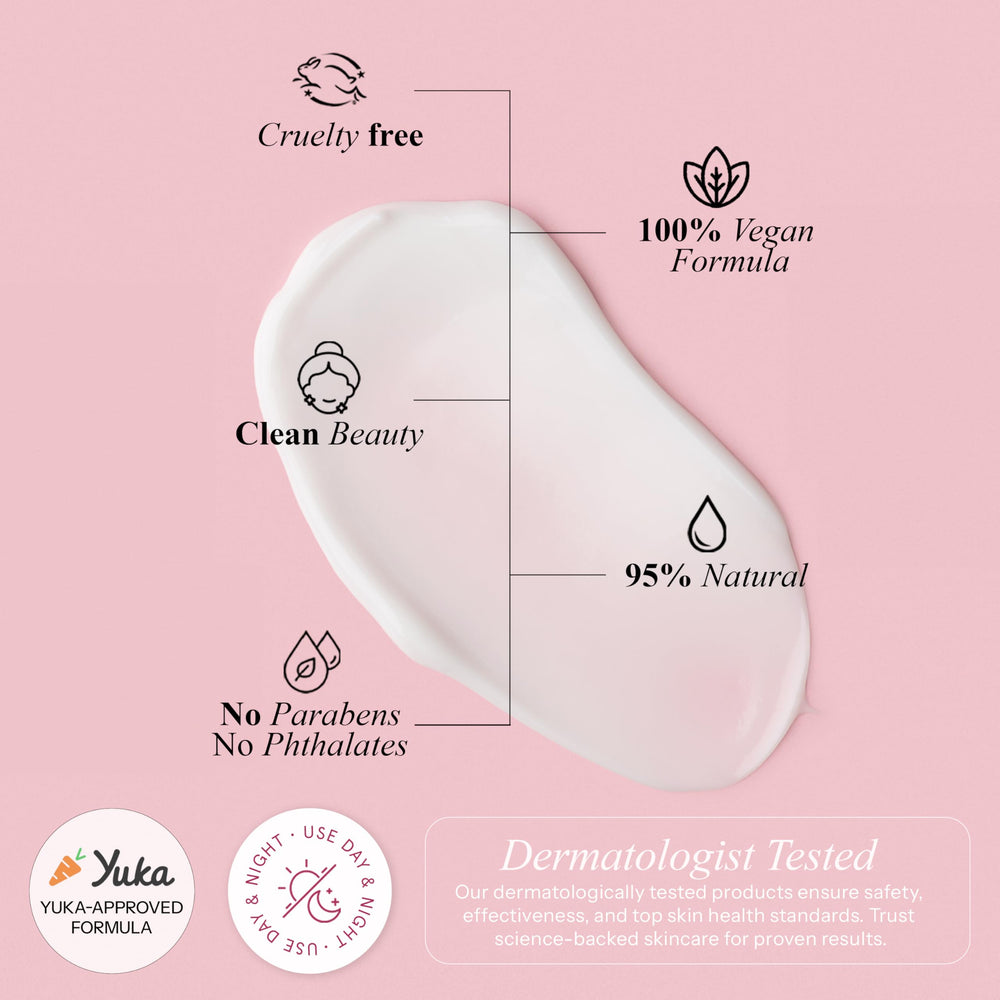 Radiant Aura packaging label emphasizes vegan, clean beauty standards.