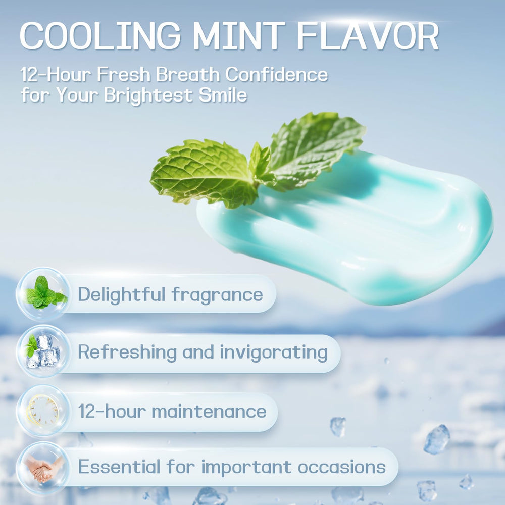 Radiant Whitening Toothpaste with Niacinamide with mint leaves nearby