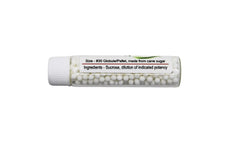 Close-up of uniform radium bromide homeopathic pellets