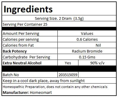 Full set of radium bromide pellets packaging and vials