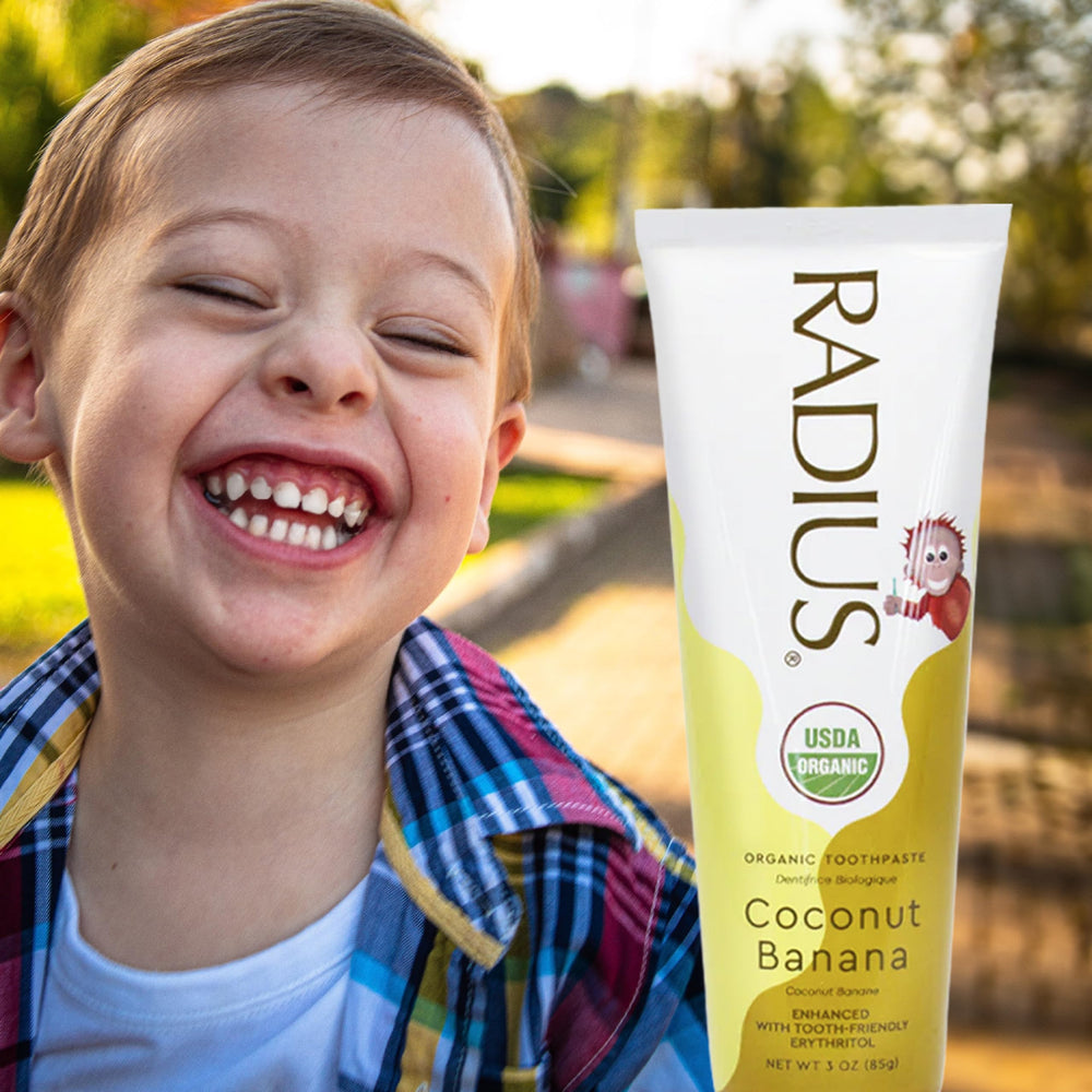 Radius toothpaste packaging and branding