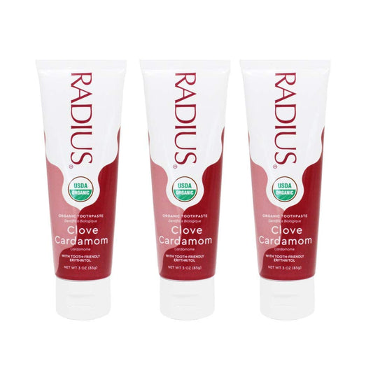 RADIUS toothpaste three-pack display