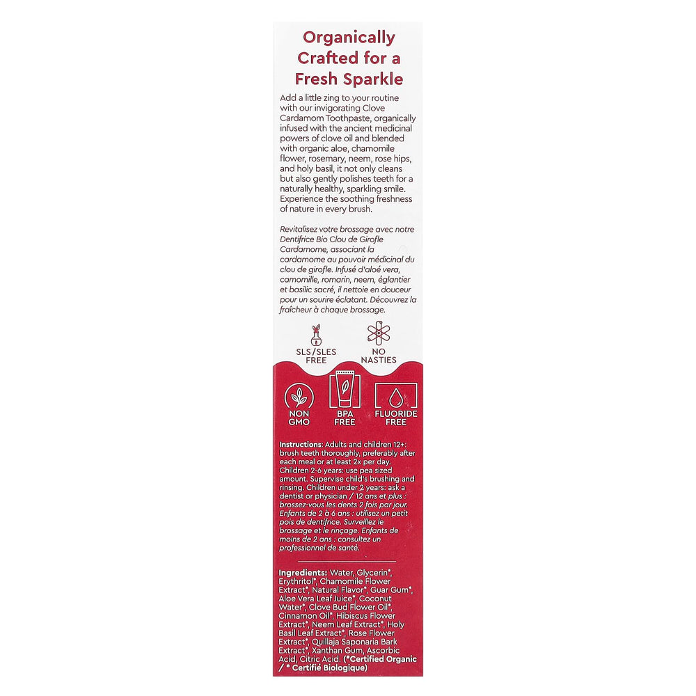 USDA Organic certification label on Radius toothpaste packaging