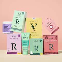 Rael four-pack packaging offers value and consistent daily cleansing.