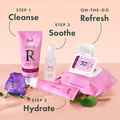 Rael feminine wipes no fragrance close-up indicating clean ingredients and safety.