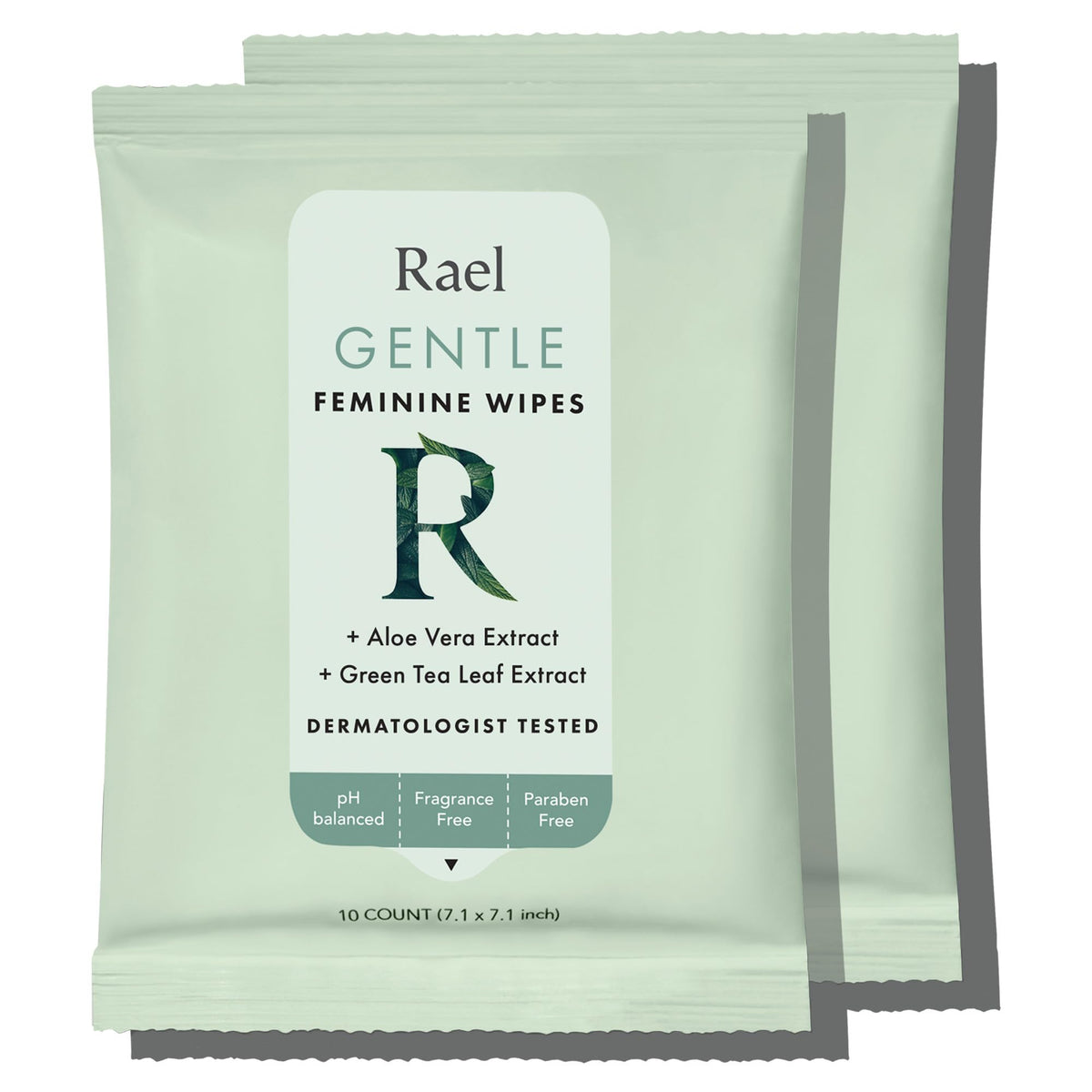 Rael feminine wipes travel-size pack on-the-go freshness and cleansing.