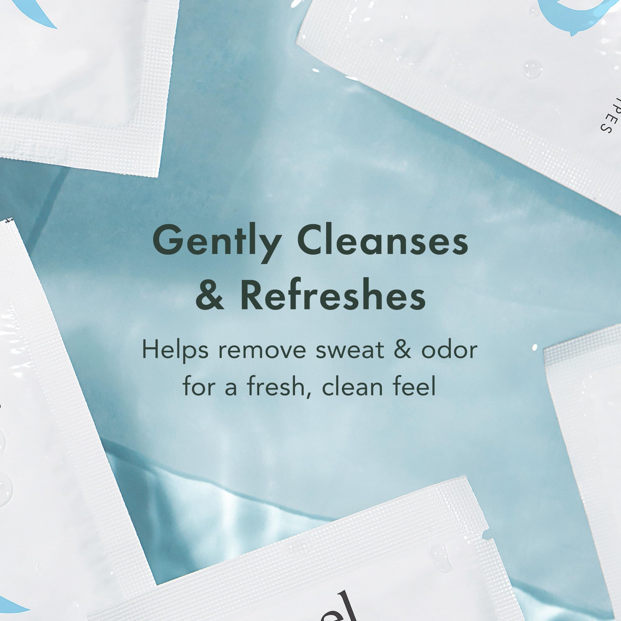 Rael Organic Cotton Wipes closeup shows cotton fibers for gentle skin contact.