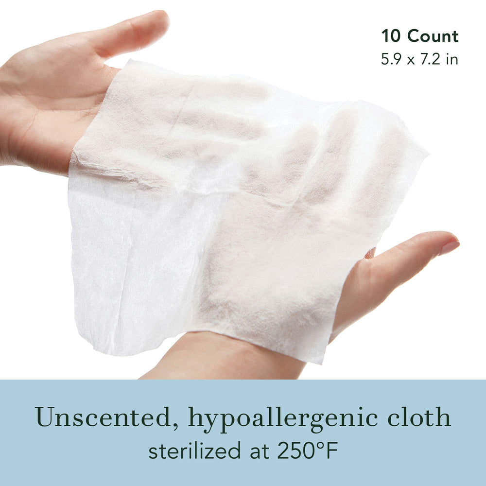 Rael Organic Cotton Wipes individually wrapped for hygienic, on-the-go cleansing.
