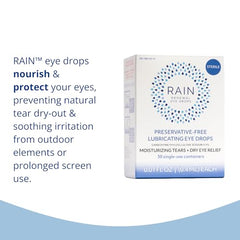 Rain eye drops with contact-lens-friendly formula supports daily wear.