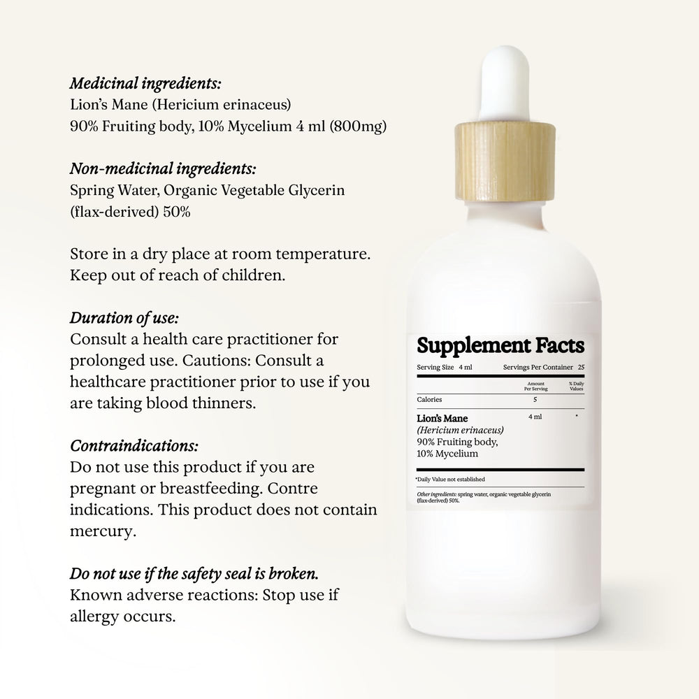 Gift-ready Rainbo wellness packaging for Lion's Mane tincture