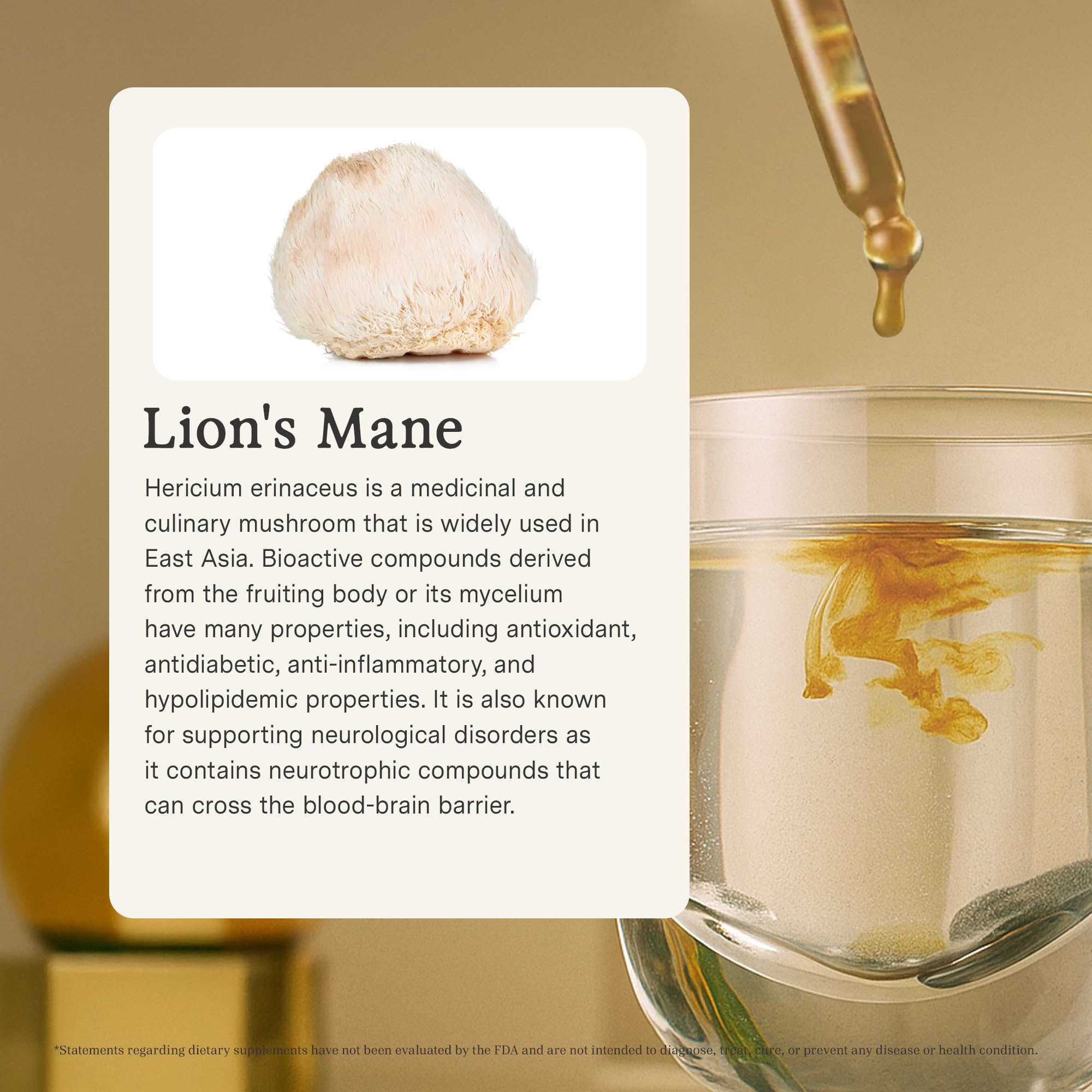Tea mug with Rainbo Lion's Mane tincture