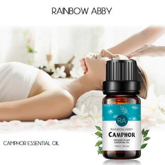 Camphor essential oil bottle with labels