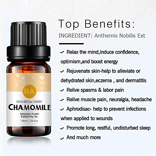 Roman chamomile essential oil bottle close-up