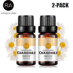 Chamomile essential oil dropper bottle close-up