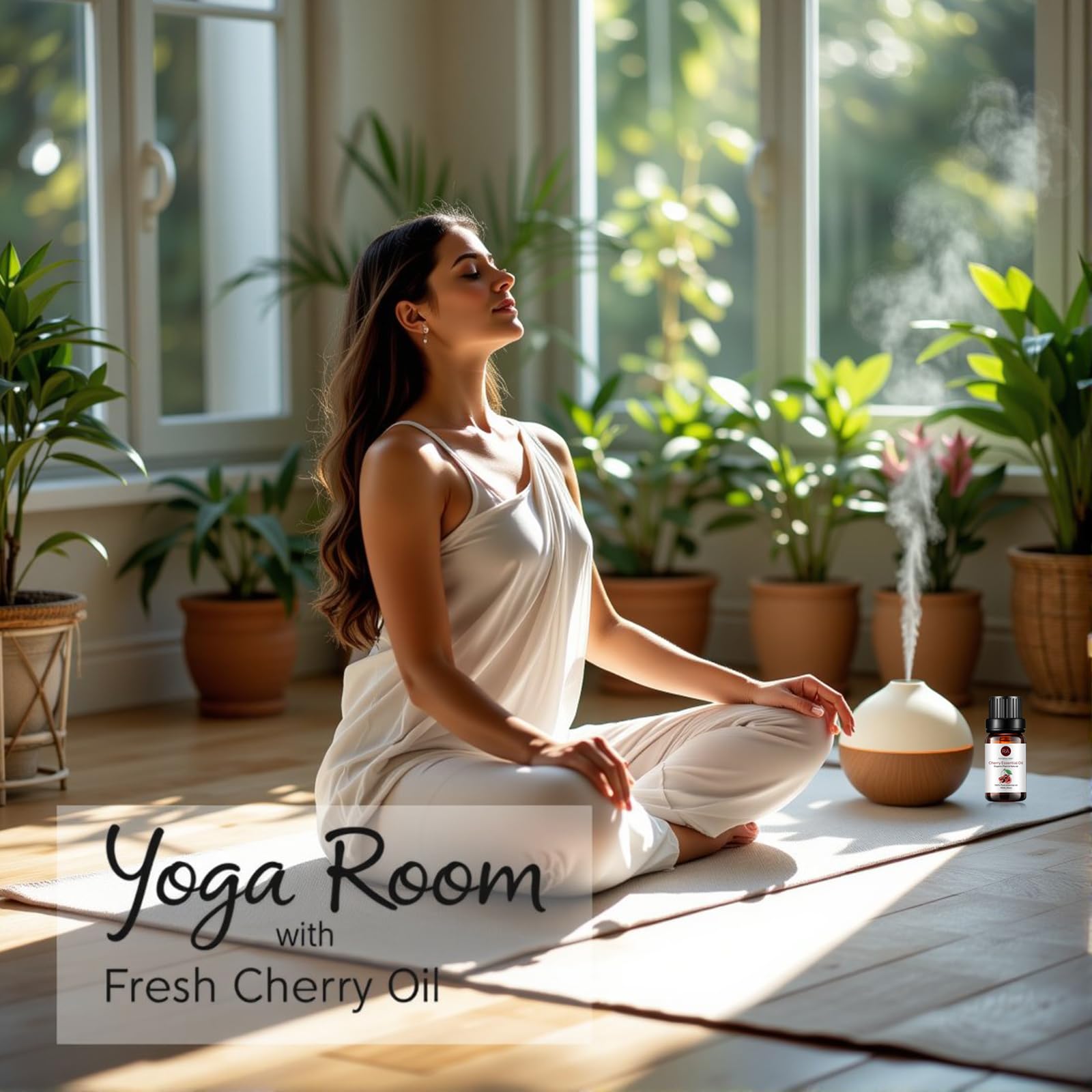 Diffuser releasing cherry essential oil aroma