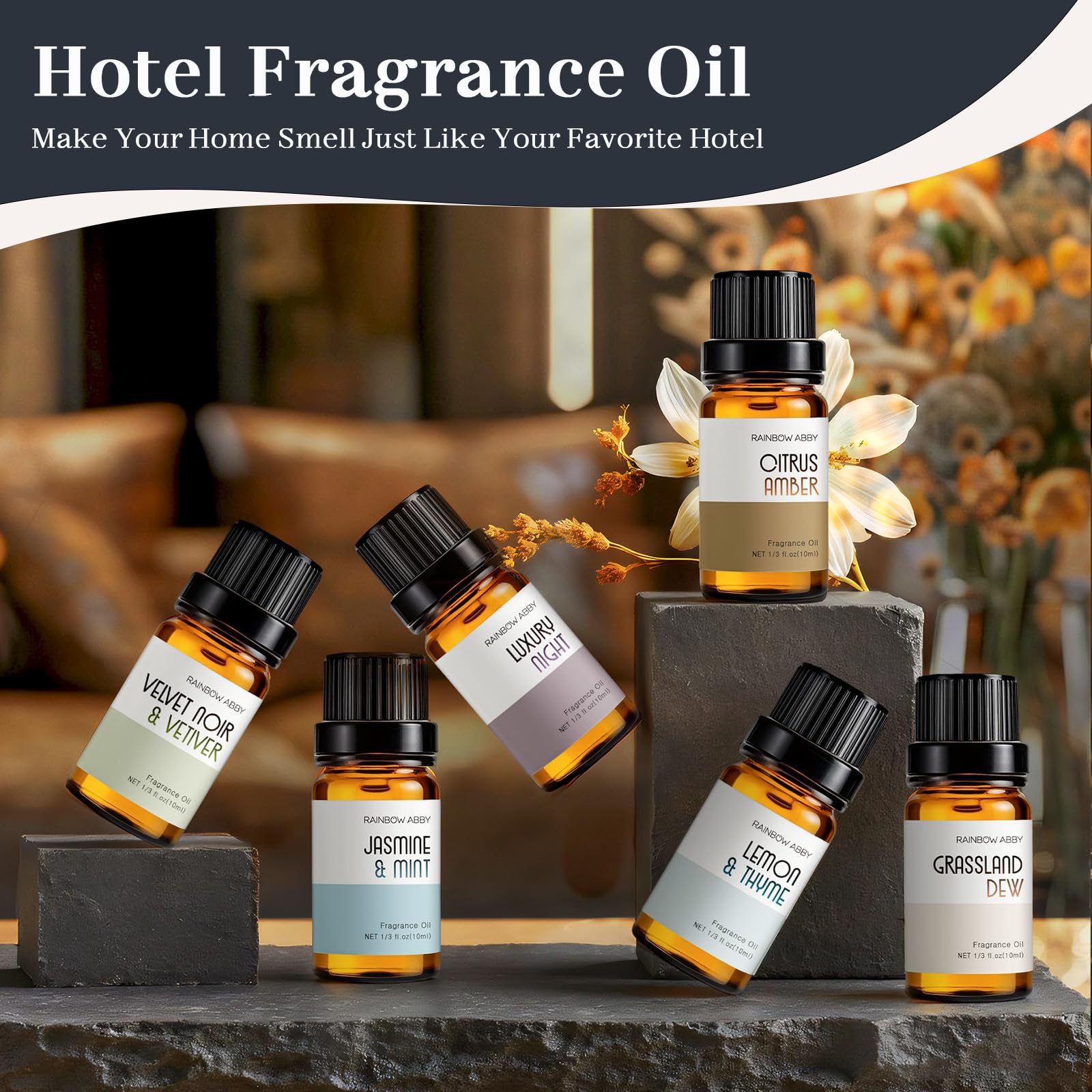 Lemon & Thyme fragrance bottle Rainbow Abby Diffuser Oil