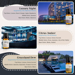 Rainbow Abby Hotel Collection packaging with amber diffuser oil bottles