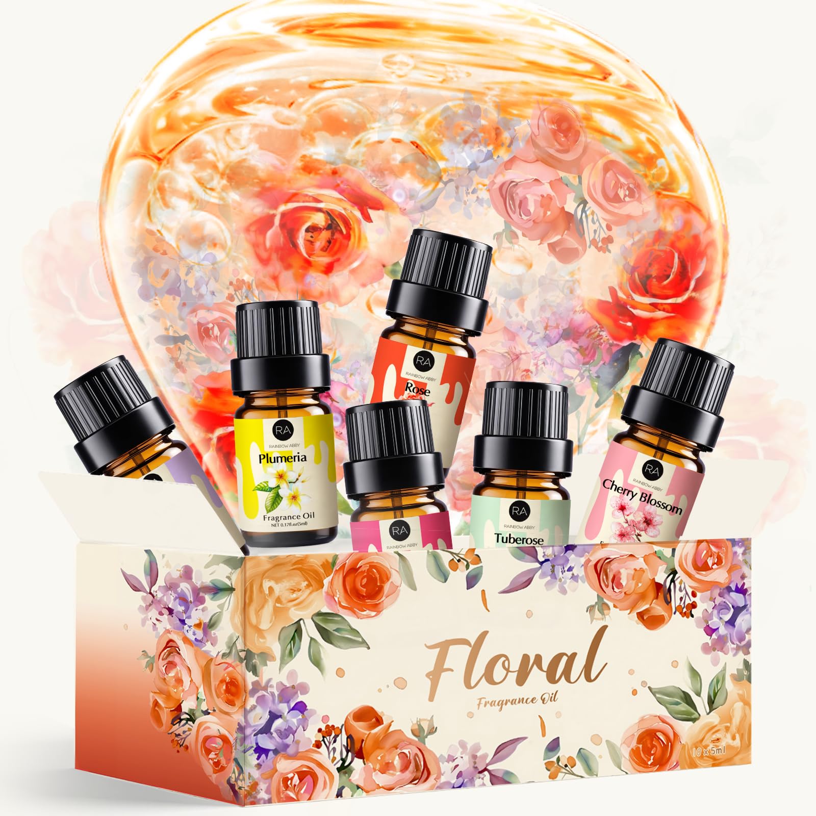 Gardenia and Plumeria floral oils from Rainbow Abby set