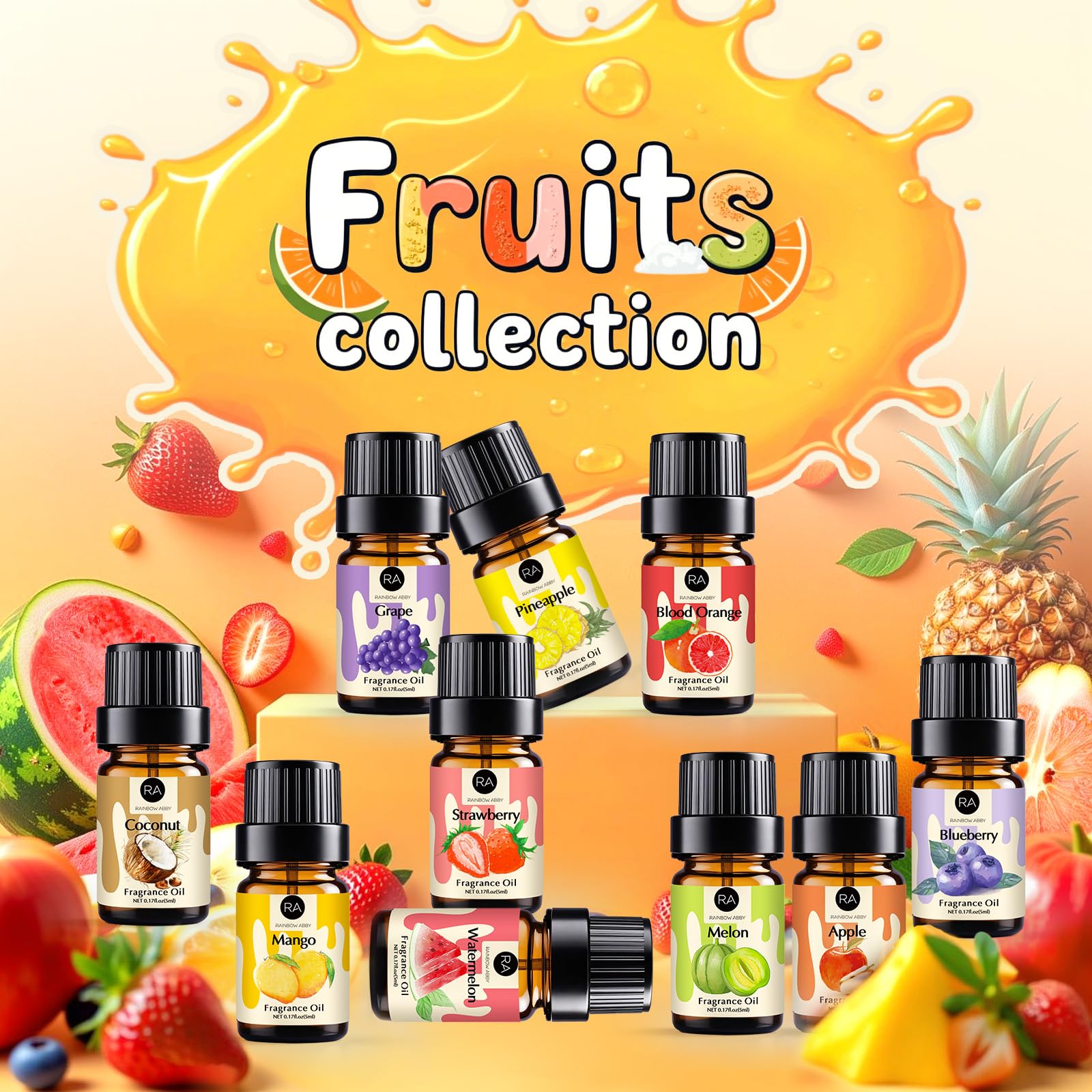 Watermelon-scented Rainbow Abby Fragrance Oil 5ml bottle